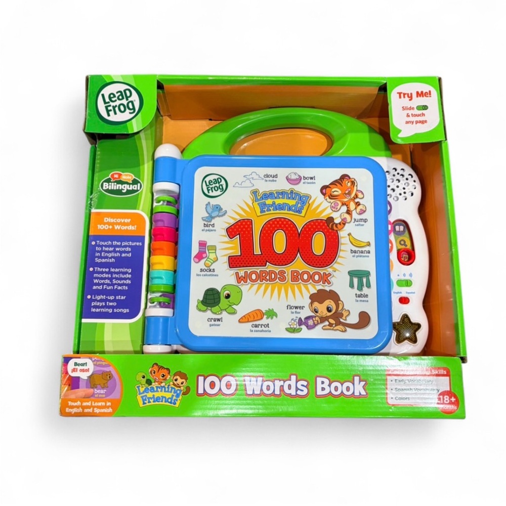 LeapFrog 100 Words Interactive Learning Book Bilingual English Spanish Toy NEW